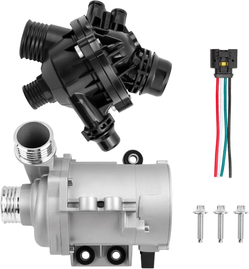 Qdlauto Electric Engine Water Pump with Thermostat Compatible with 328i 323i 128i 528i 325i 330i 525i Replace 11517546994 11517563183 11517586924 - Image 1